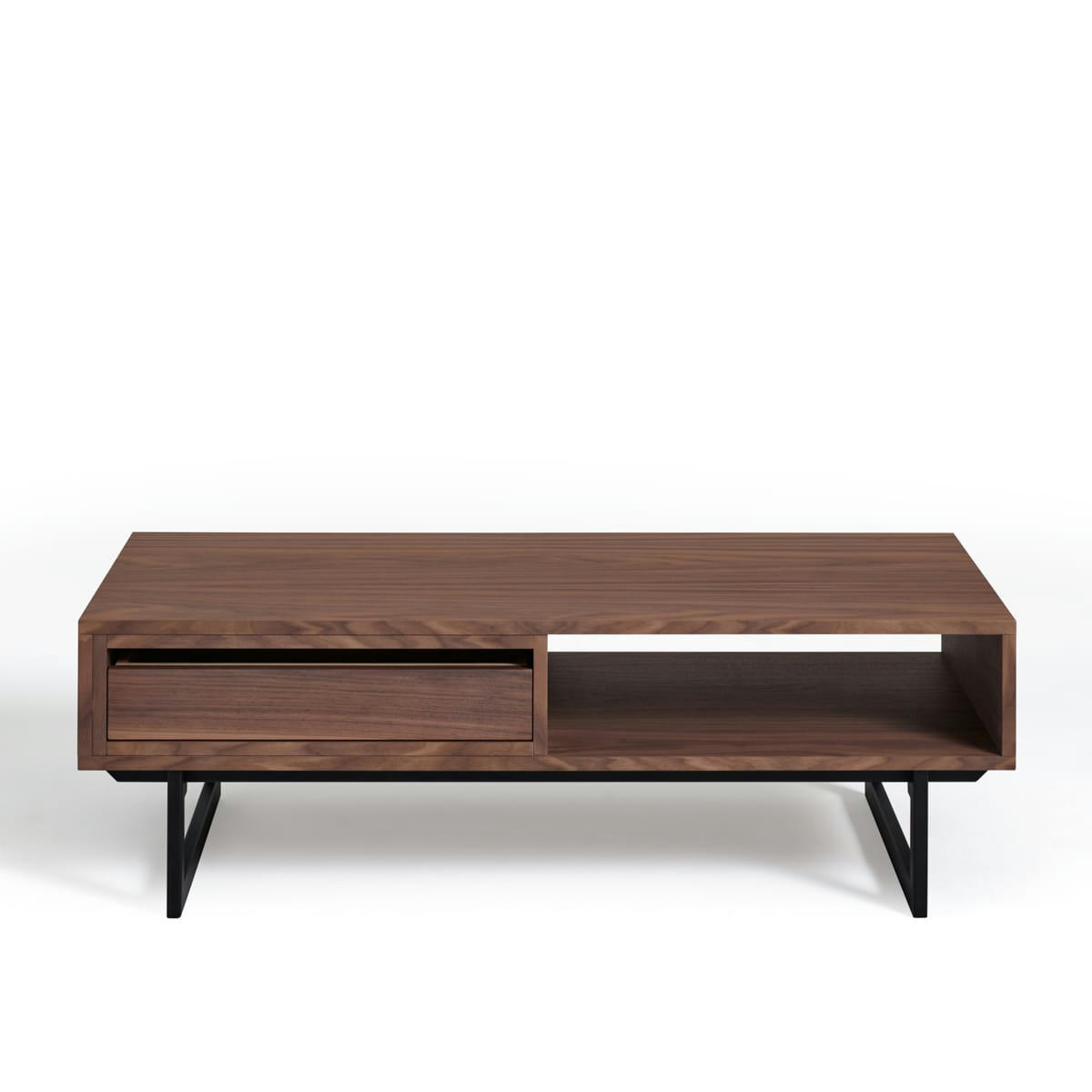 CANNES - Table basse en noyer 1 tiroir