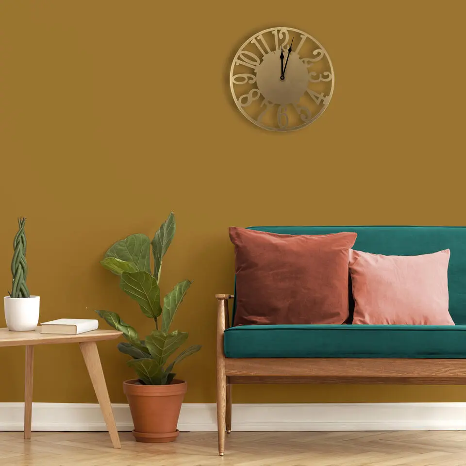 Art for the Home Klok Luxe gouden ronde Hangende Klok 40cm