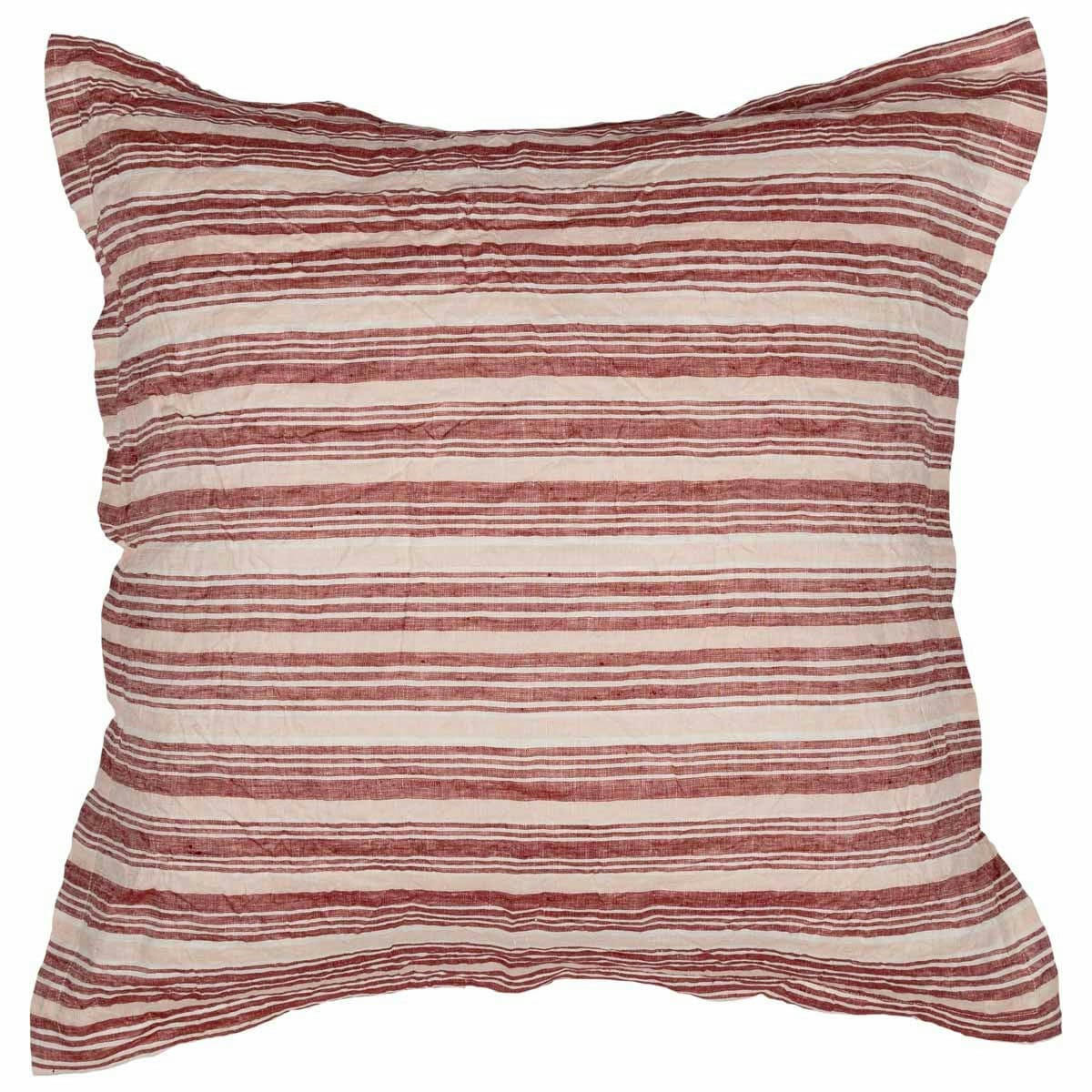 TEKSADA GRAPHIC - 2 taies d'oreiller en lin lavé/coton Cardinal 65x65 cm