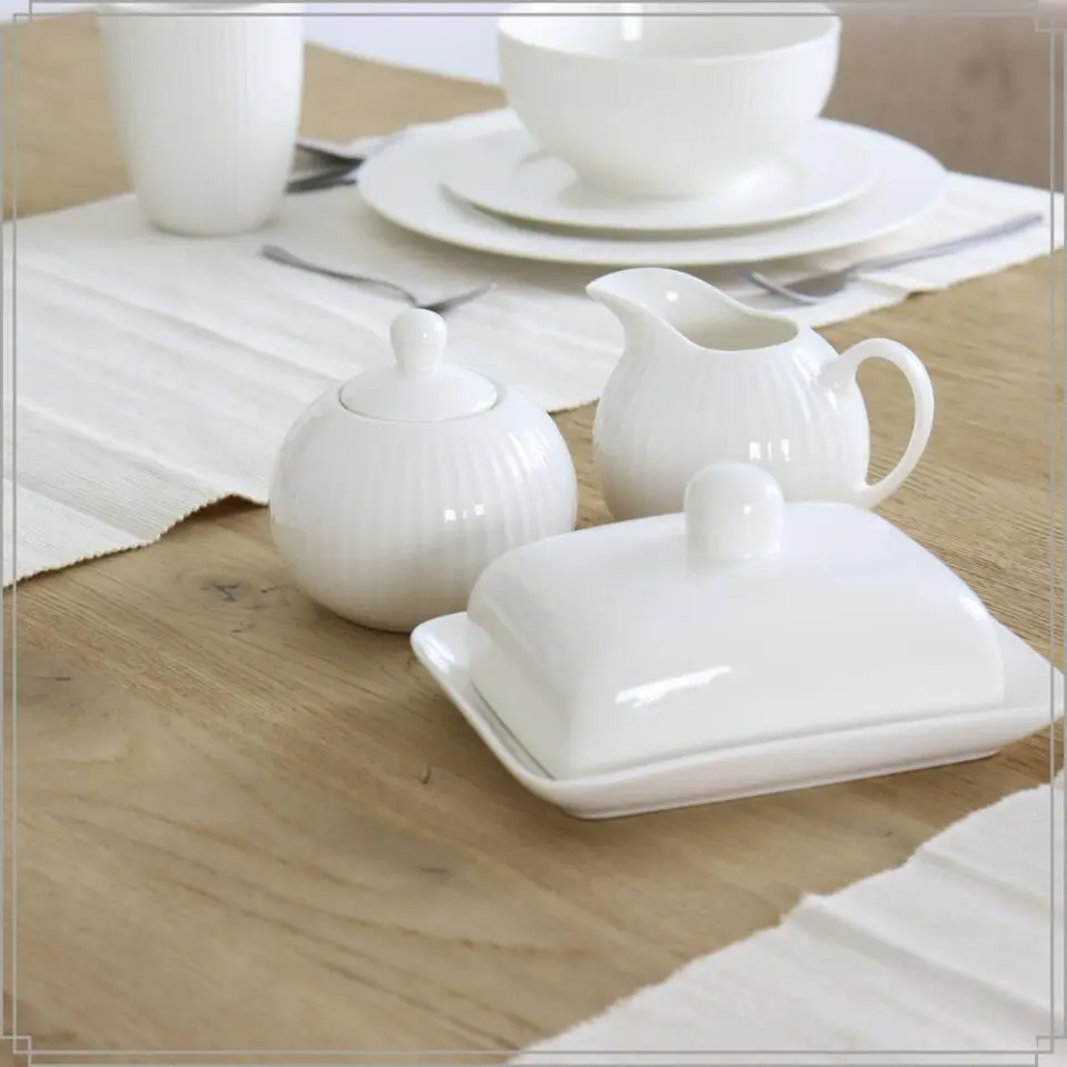 OTIX Suikerpot met Deksel 300ml Wit Porselein LUNA