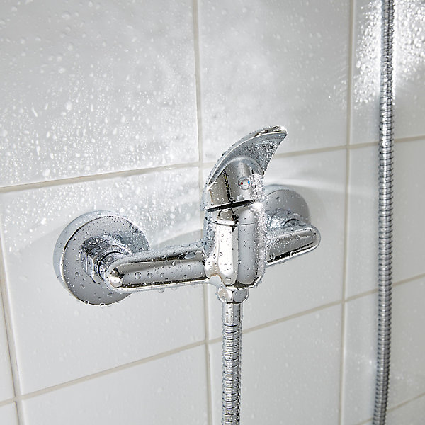 Mitigeur de douche entraxe 150 mm GoodHome Eidar en laiton chromé