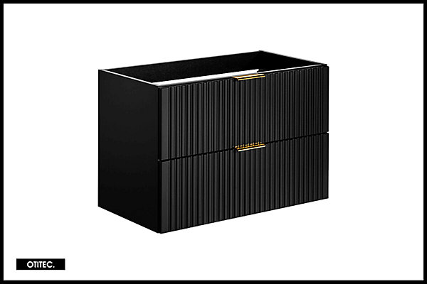 Meuble sous vasque de 60 cm - avec plan - LIVA BLACK