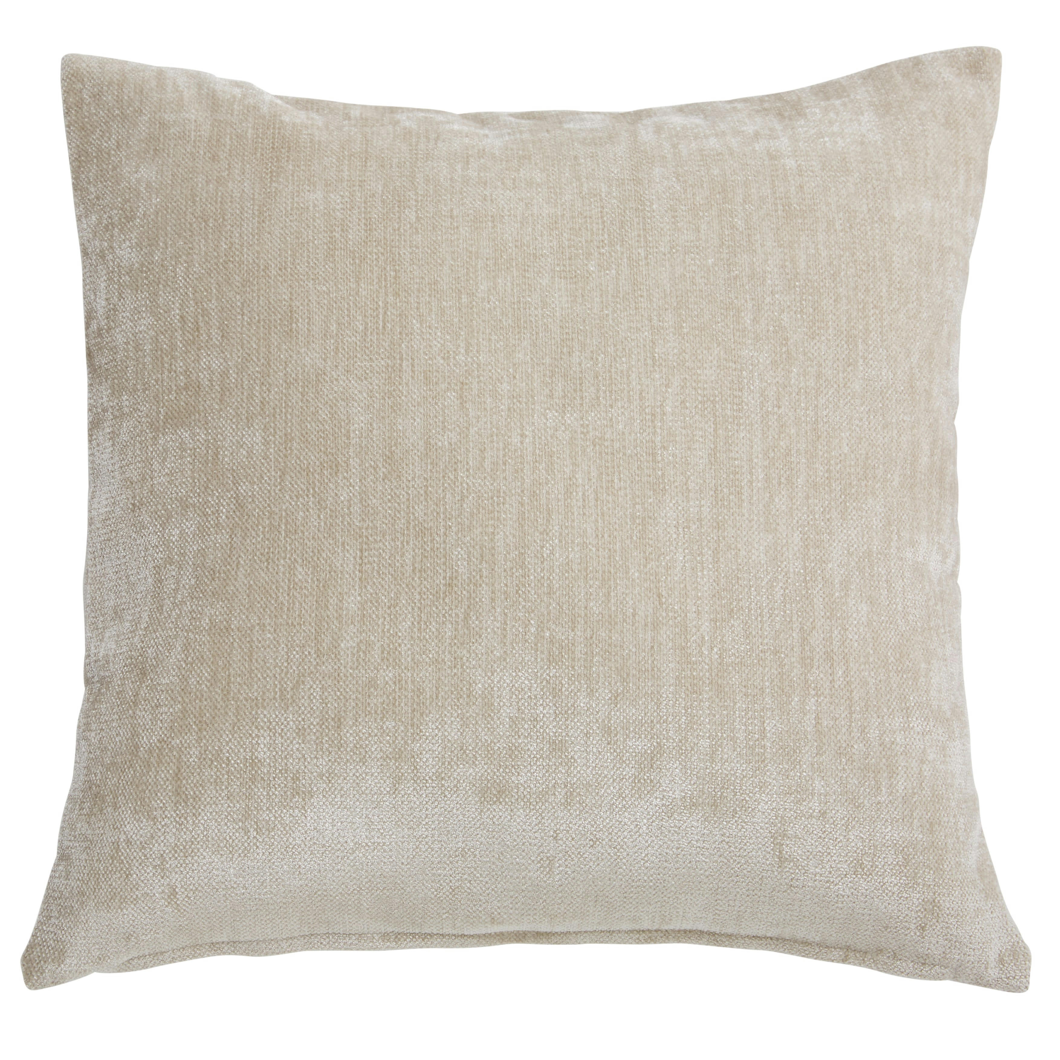 - Coussin en velours de polyester recyclé effet vieilli beige 60x60