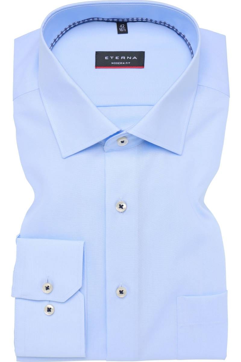 ETERNA Modern Fit Hemd hellblau, Einfarbig (extra langer Arm)