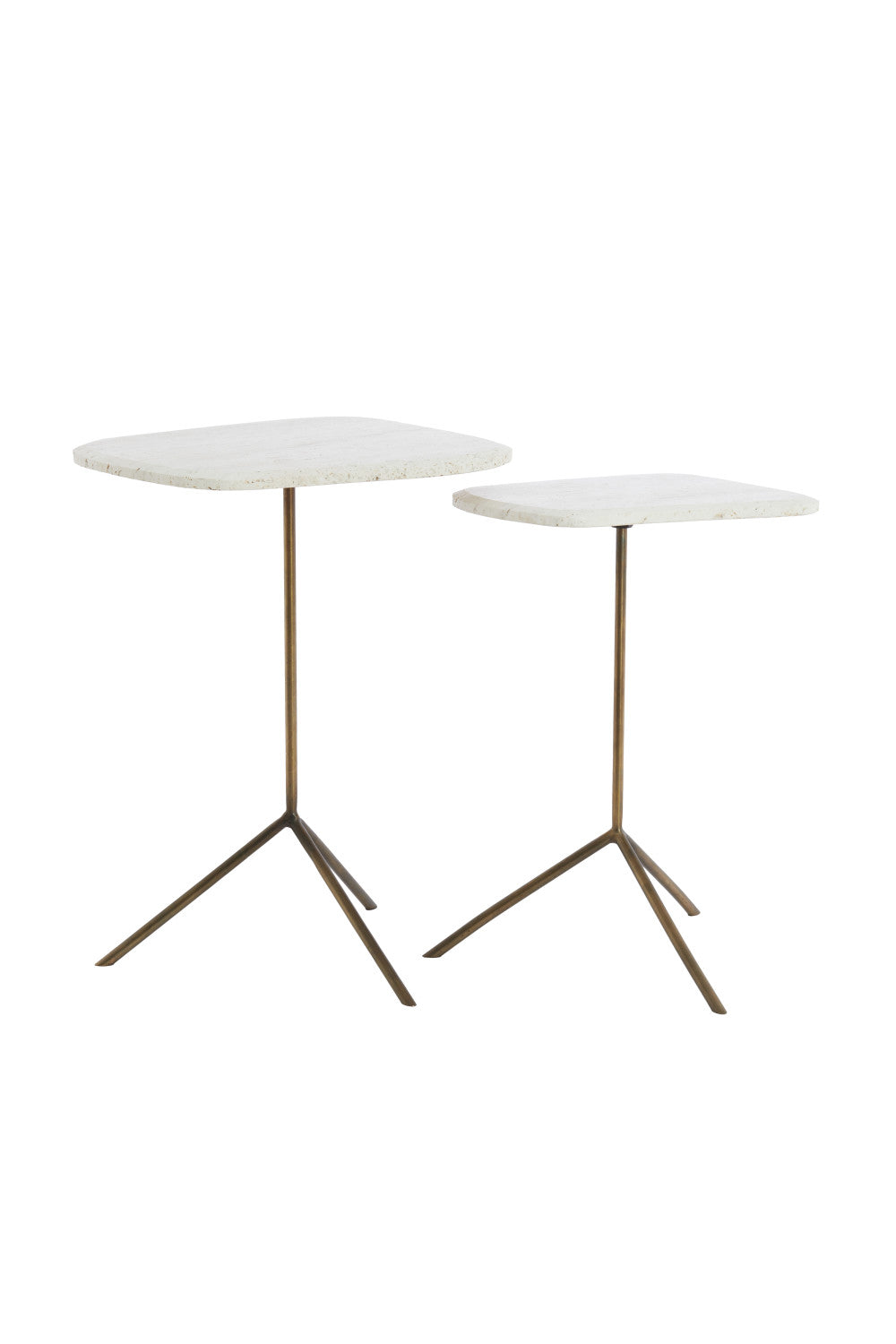 Light & Living bijzettafel GIA - Ø37.5x54 cm - wit - Set van 2