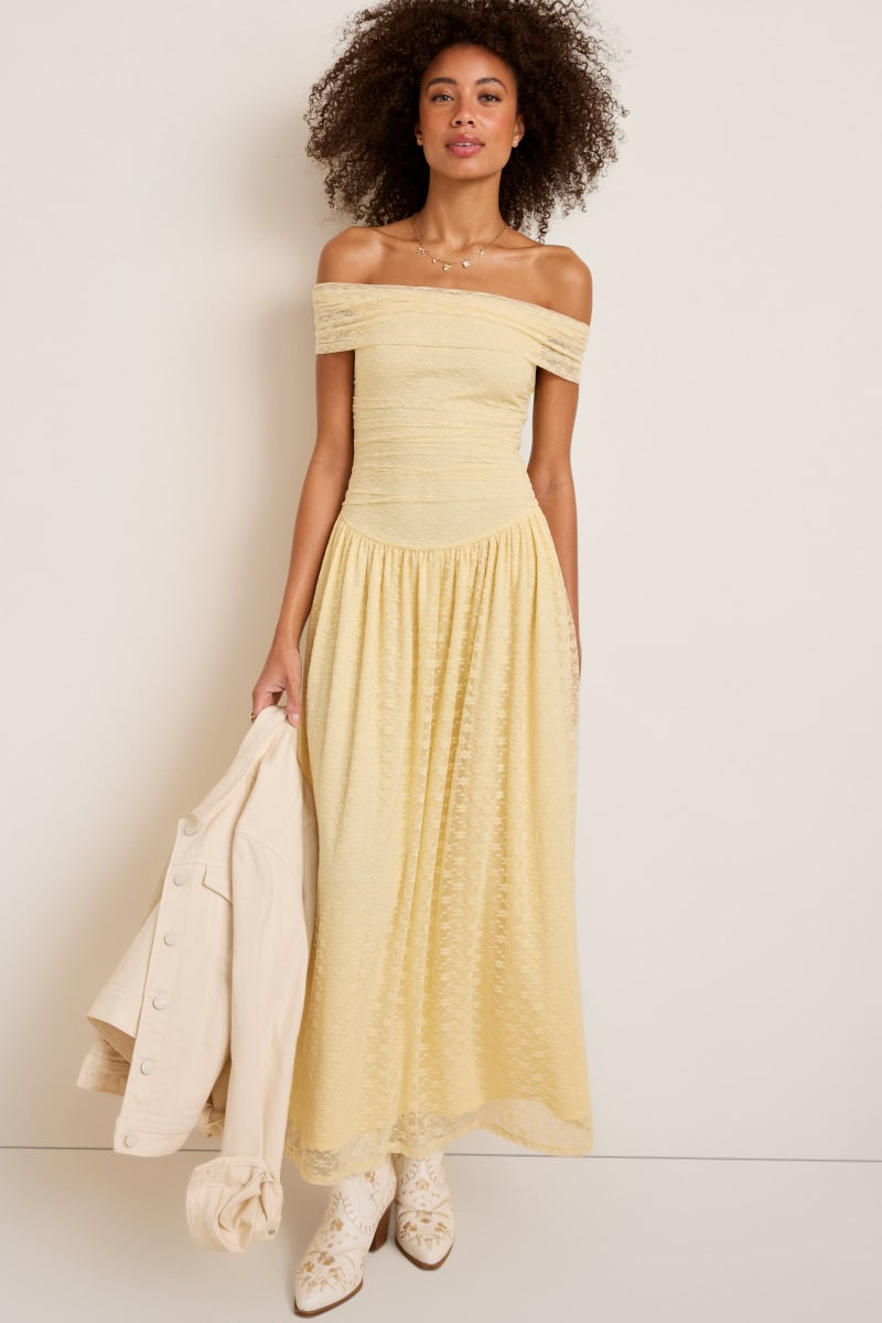 Lea Off Shoulder Lace Maxi Dress