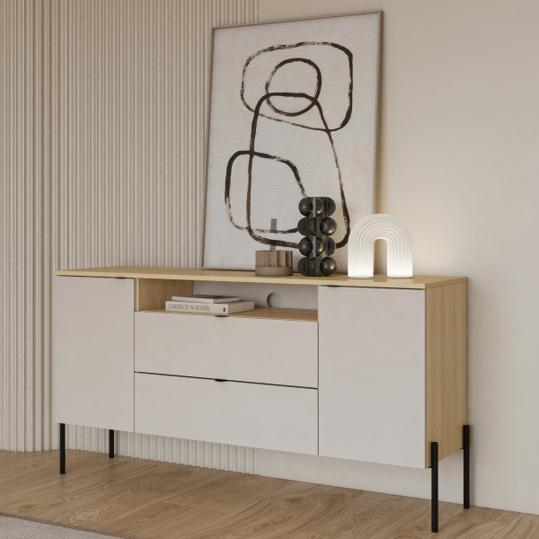 Nowoczesna komoda 140 cm do salonu dwudrzwiowa ORE