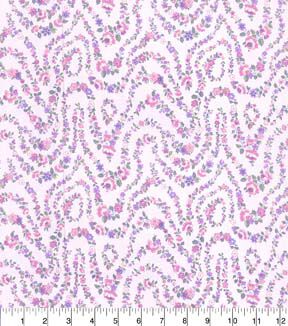 Fabric Traditions Pink Floral Waves Premium Cotton Fabric