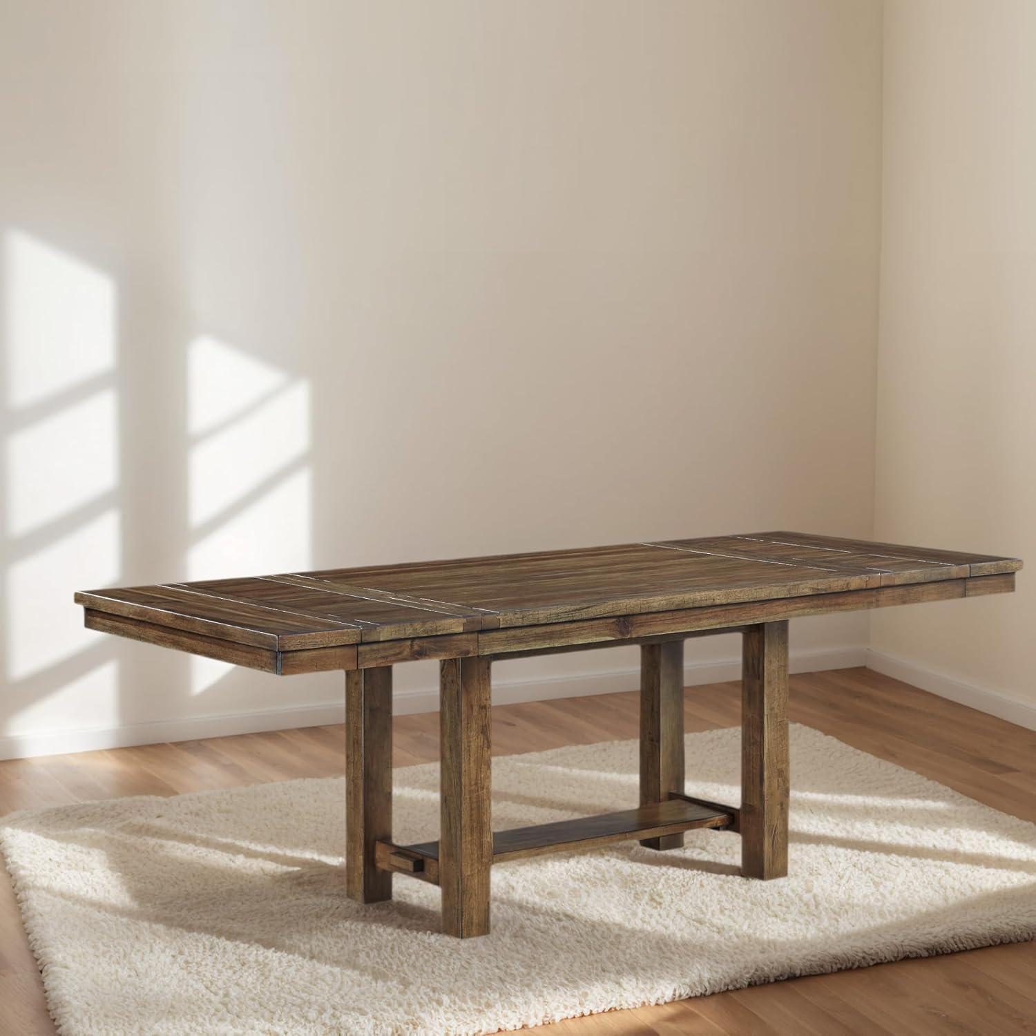 Signature Design by Ashley Moriville Rectangular Dining Extension Table, 2 Extension Leaves, Seats 8, 36 W x 86 D x 30.13 H, Wood & Acacia Veneer, Brown