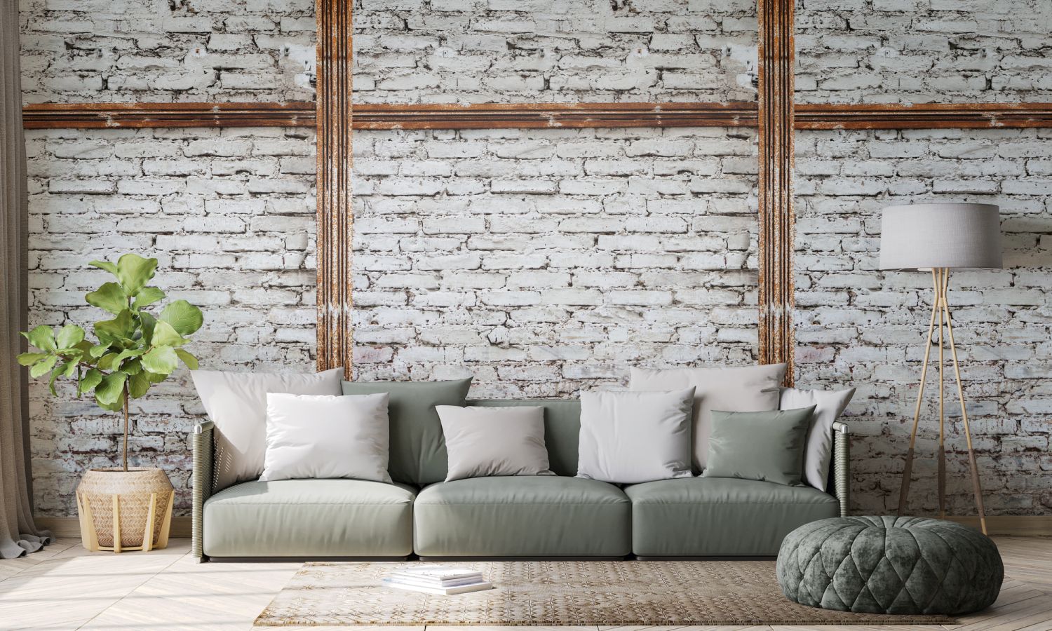 One Wall one Role fotobehang steen wit, grijs en bruin - 159 x 280 cm - AS-383511