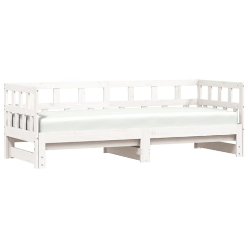 NNEVL Daybed with Trundle White 90x190 cm Solid Wood Pine