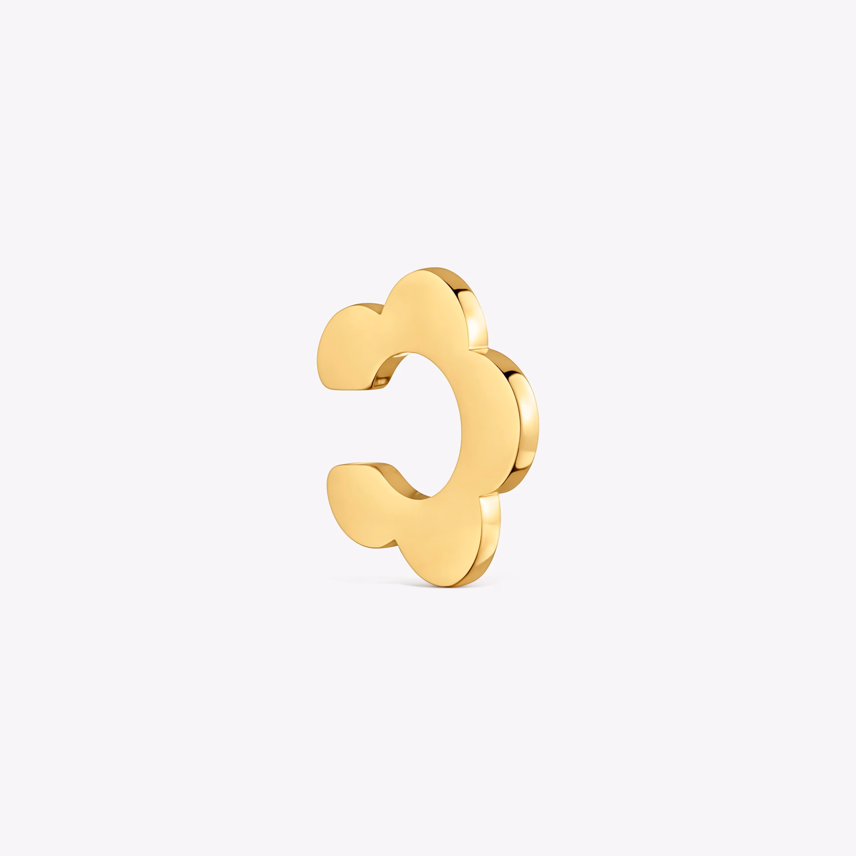 Earcuff flor de acero dorado Galaxy
