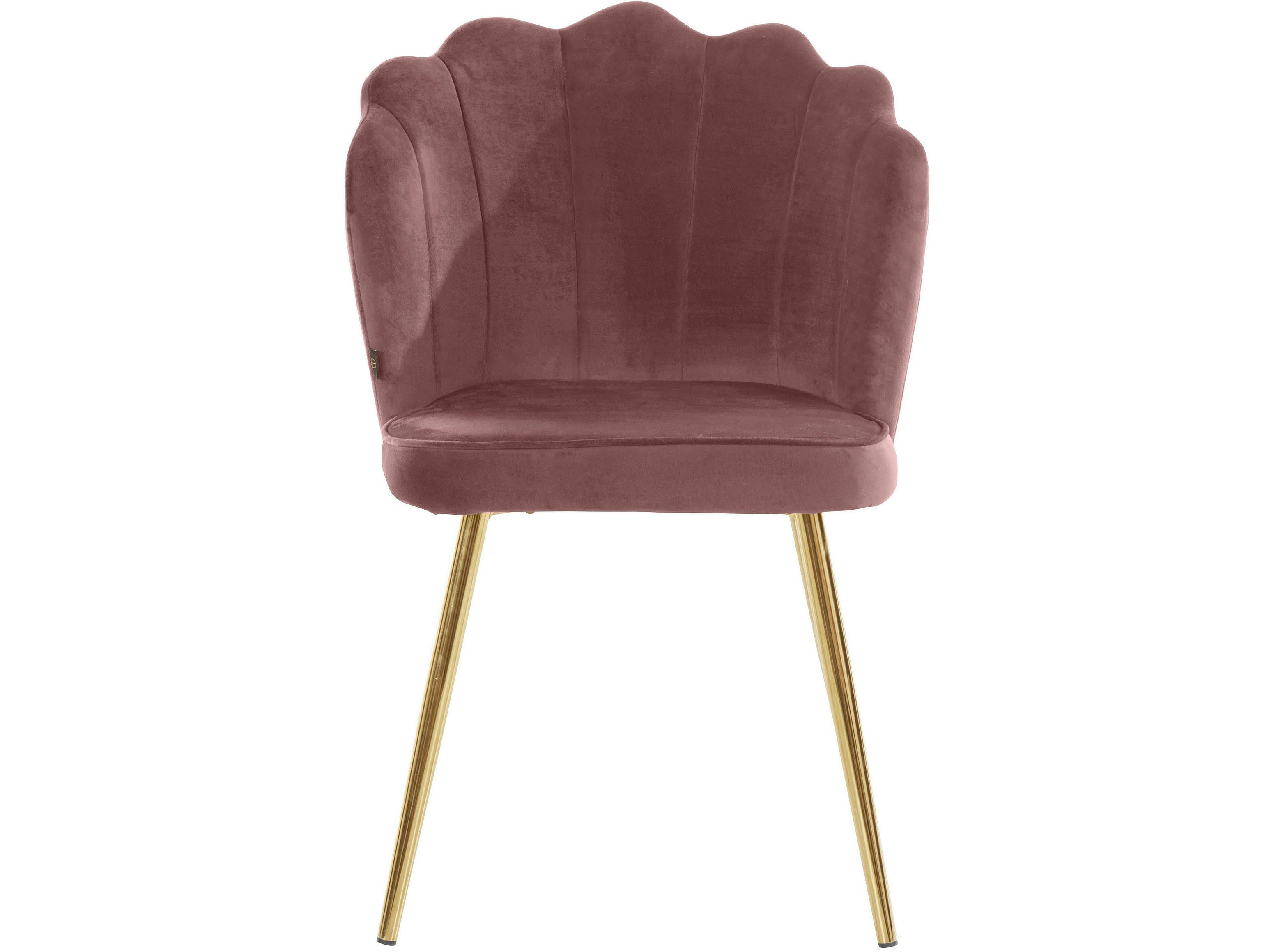 SILVIA - Ensemble de 2 chaises de salle à manger rembourrées en velours rose