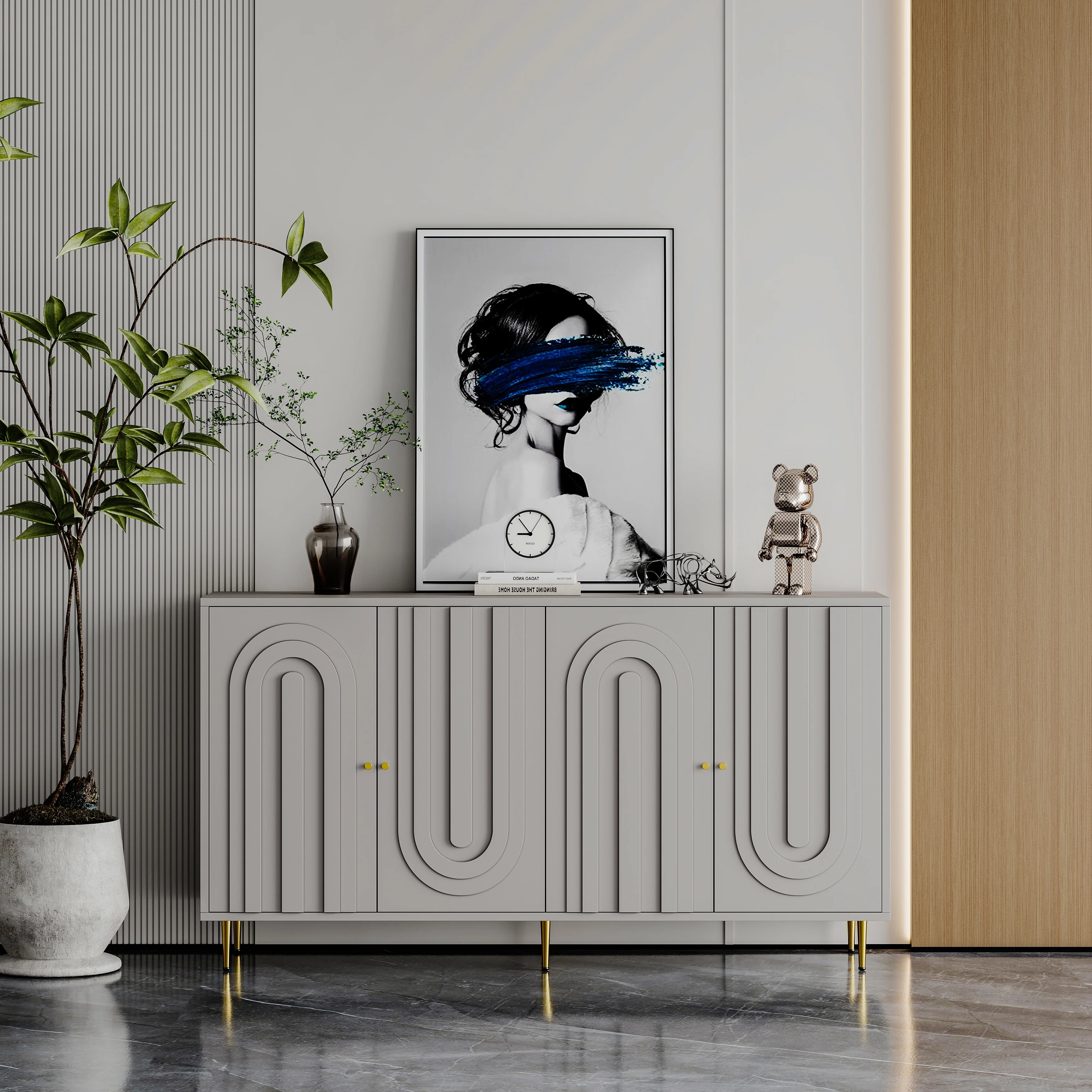 Modern Sideboard Buffet Server Cabinet Storage Cabinet