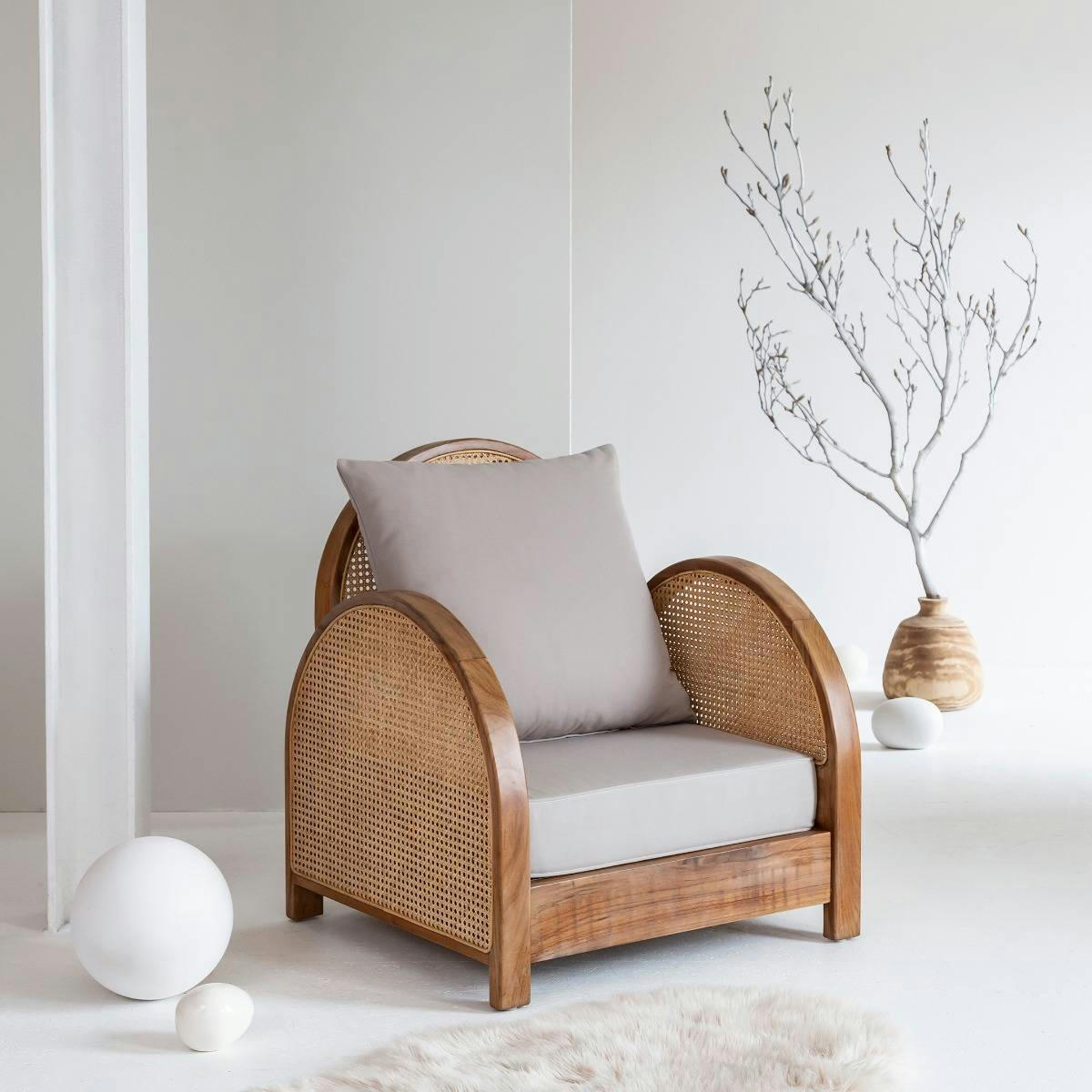 - Fauteuil en bois marron 70 cm