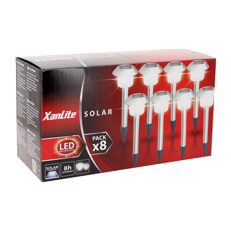 Balise LED solaire 8 pièces XANLITE