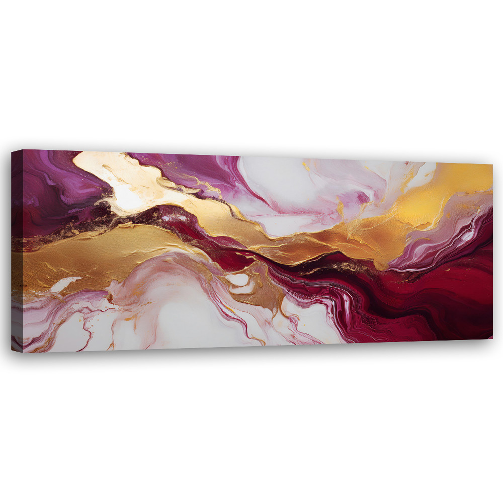 Feeby Obraz na płótnie Abstrakcja Marmur Czerwony Złoty