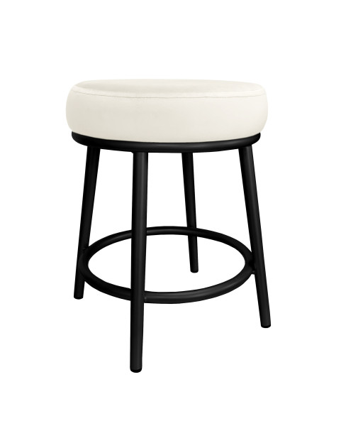 Taboret Ben tkanina Welur stelaż metalowy STOŁEK LOFT