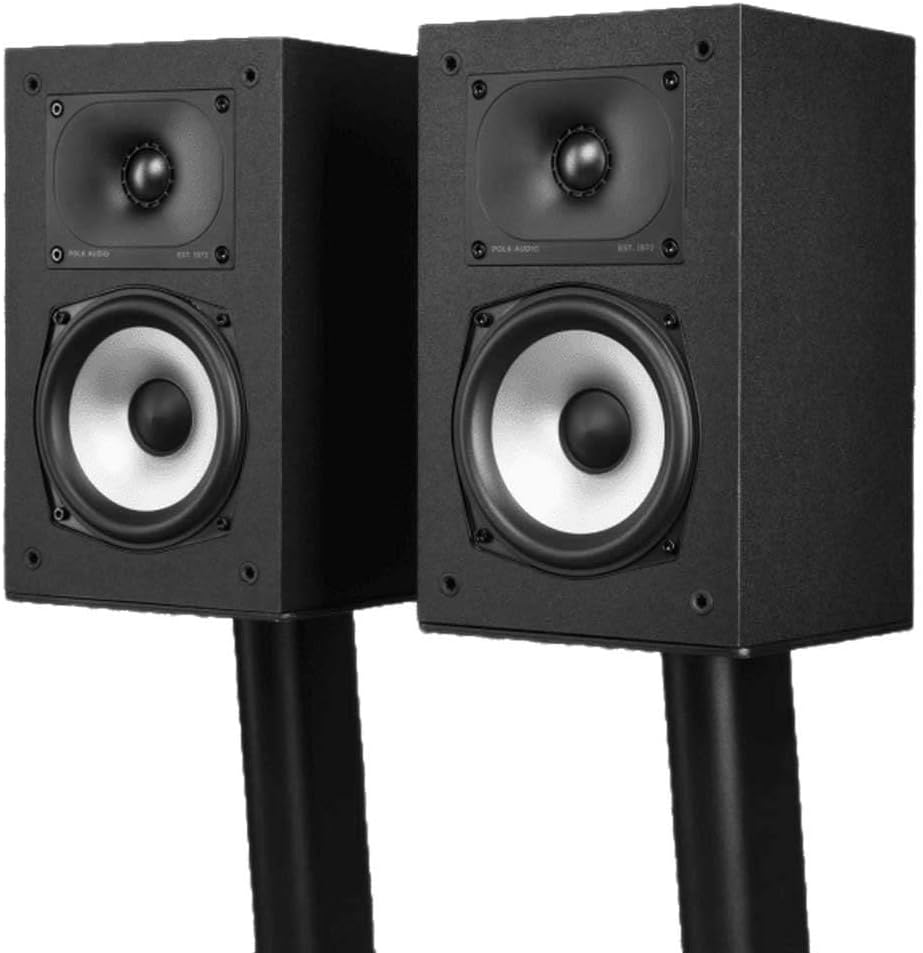 Polk Monitor XT15 Pair of Bookshelf or Surround Sound Speakers - Hi-Res Audio Certified, Dolby Atmos & DTS:X Compatible, 1 Terylene Tweeter & 5.25 Dynamically Balanced Woofer (Pair, Midnight Black)