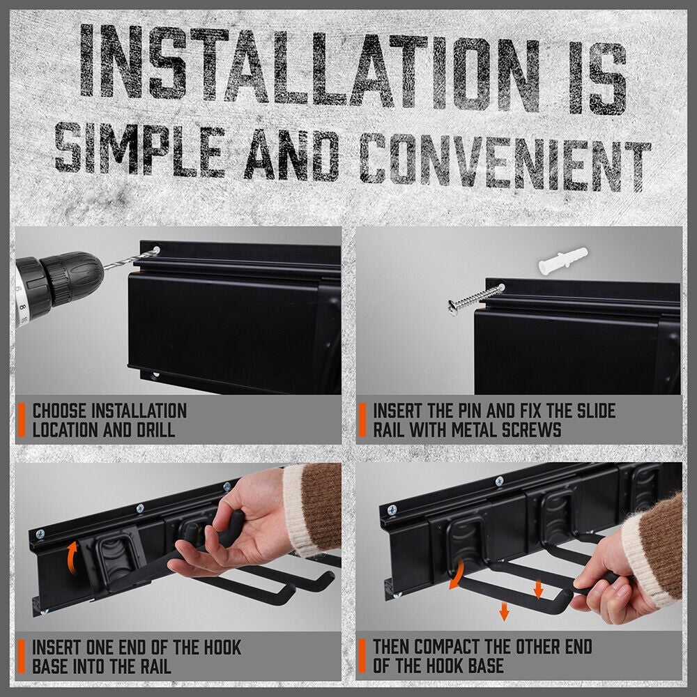 Wall-Mount Storage Hooks for Garage and Garden Organization