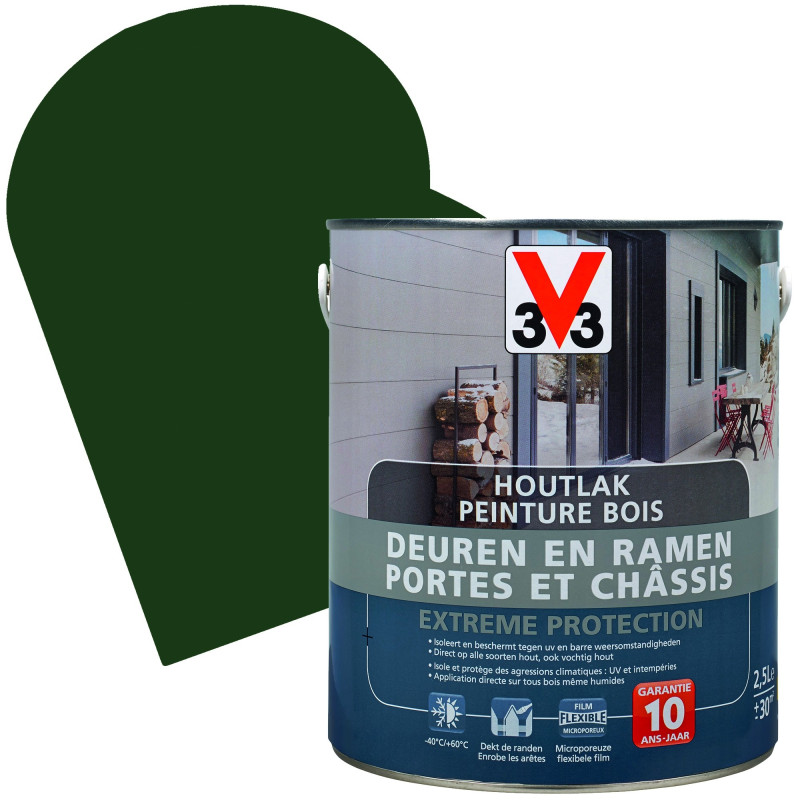 Lasure Extreme Protection pour portes & châssis en bois vert mousse satinée 2,5 L