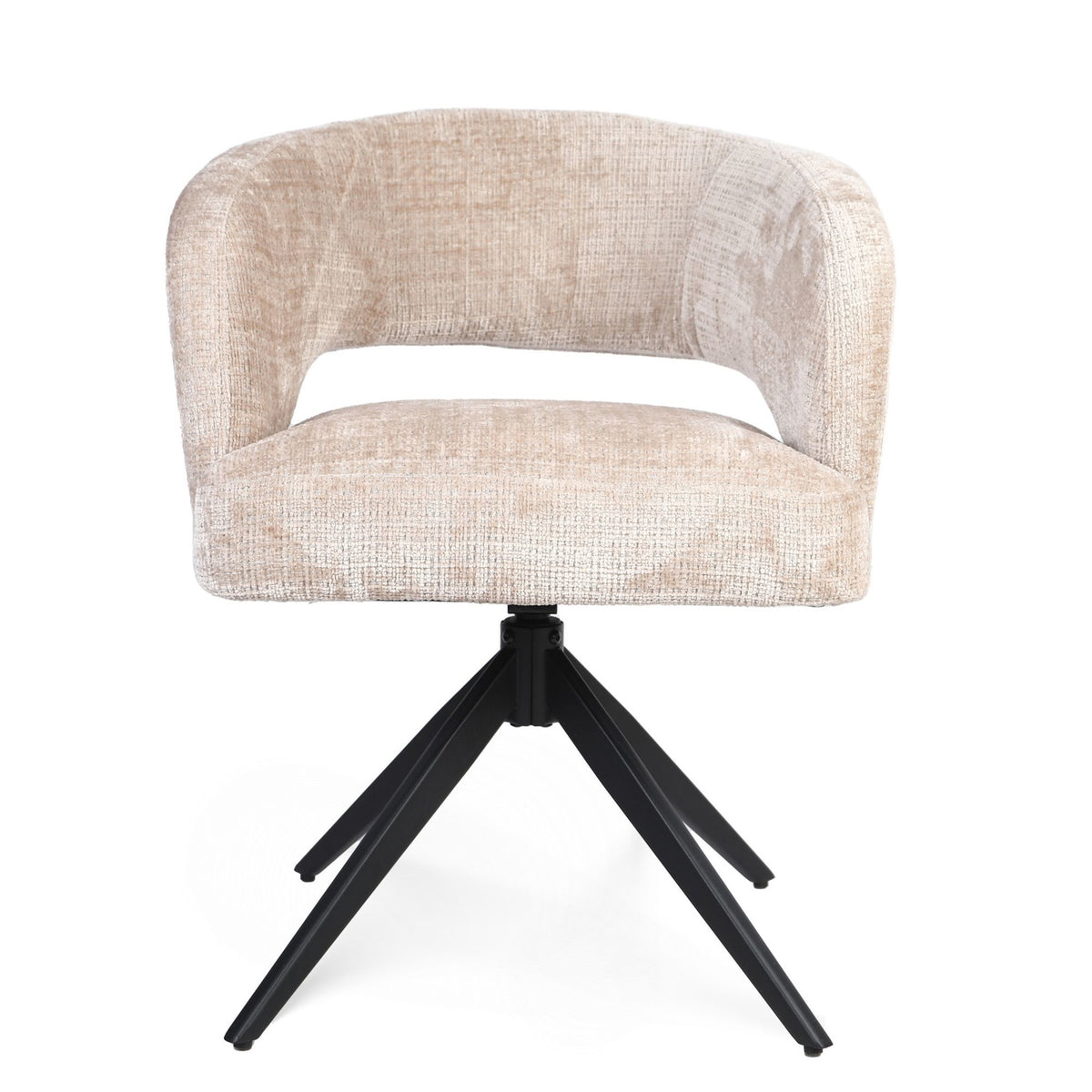Starfurn Eetkamerstoel Demi - Beige/Zwart - Set van 2