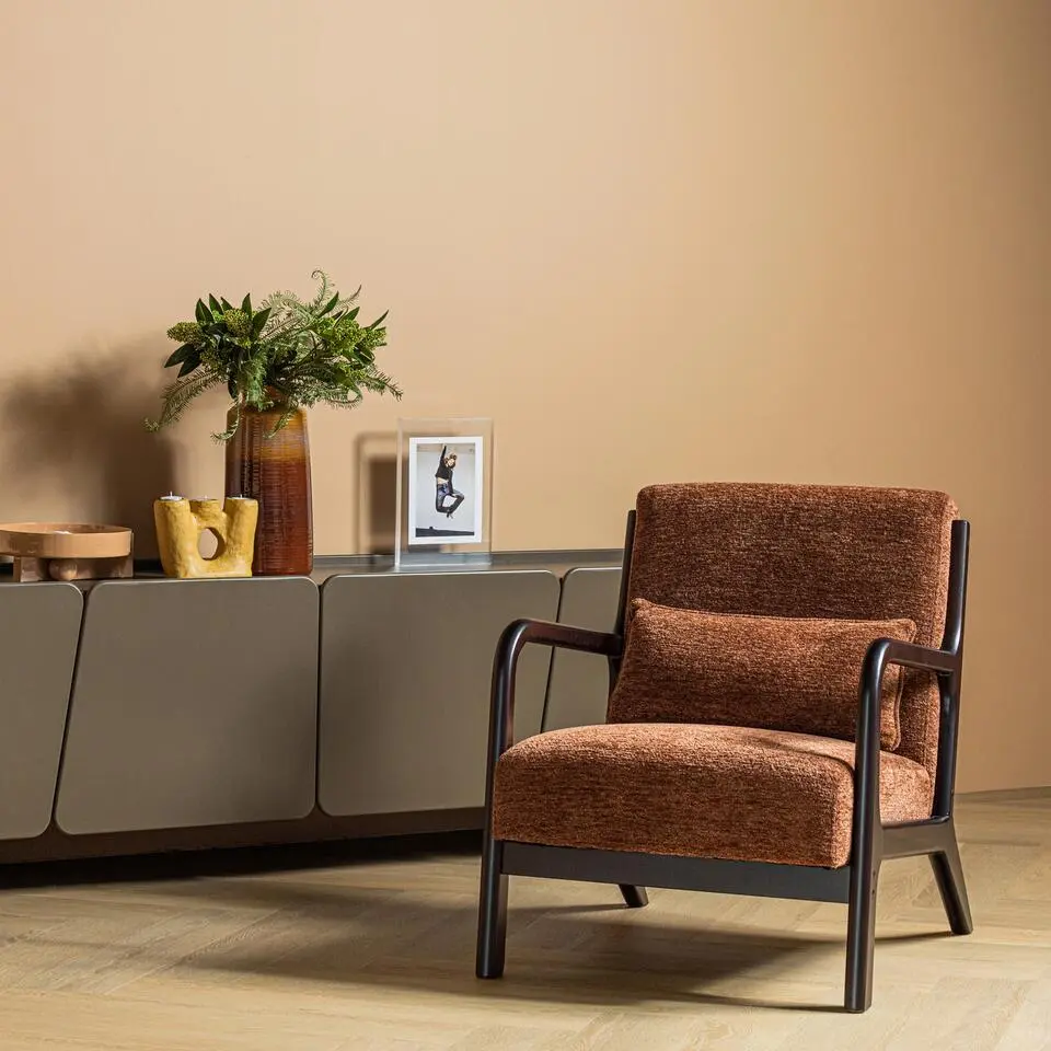 WOOOD Mark Fauteuil - Chenille - Bruin - 75x67x82