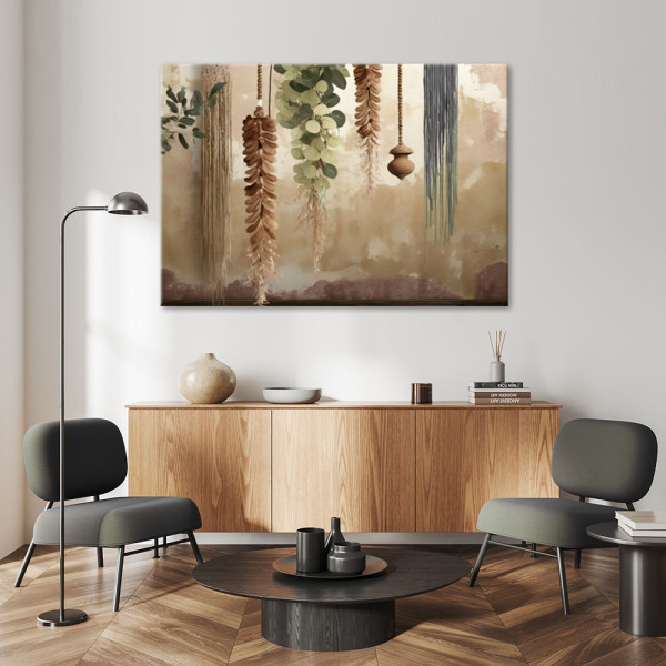 Feeby Obraz, Wiszące liście scandi boho 60x40