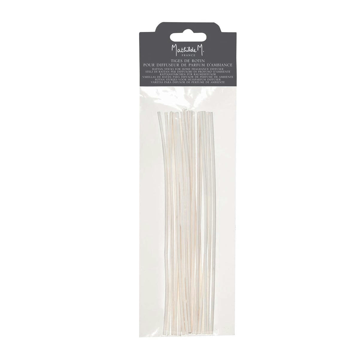 - Sachet de 14 tiges de rotin blanchi 18 cm