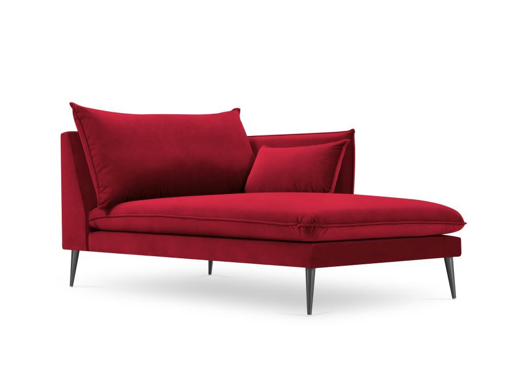 AGATE - Méridienne en velours rouge