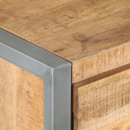 NNEVL Bedside Cabinet 40x30x50 cm Rough Mango Wood