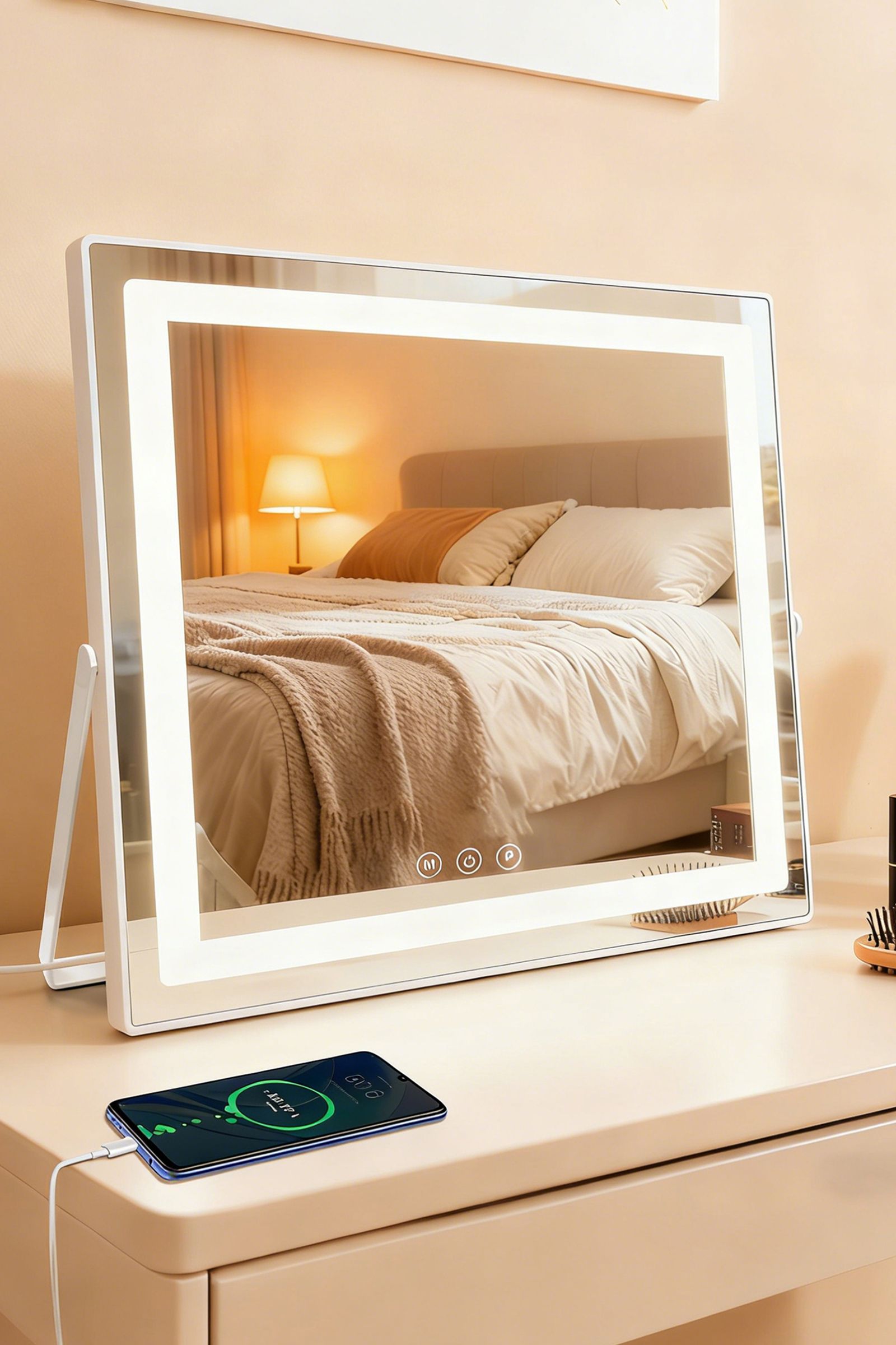 INMTFEI Hollywood Makeup Mirror with Lights,58x46cm,3 Modes,5X Magnifier