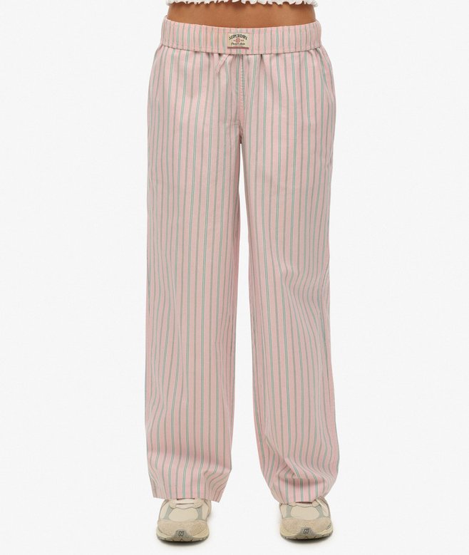 Organic Cotton Stripe Elasticated Trousers