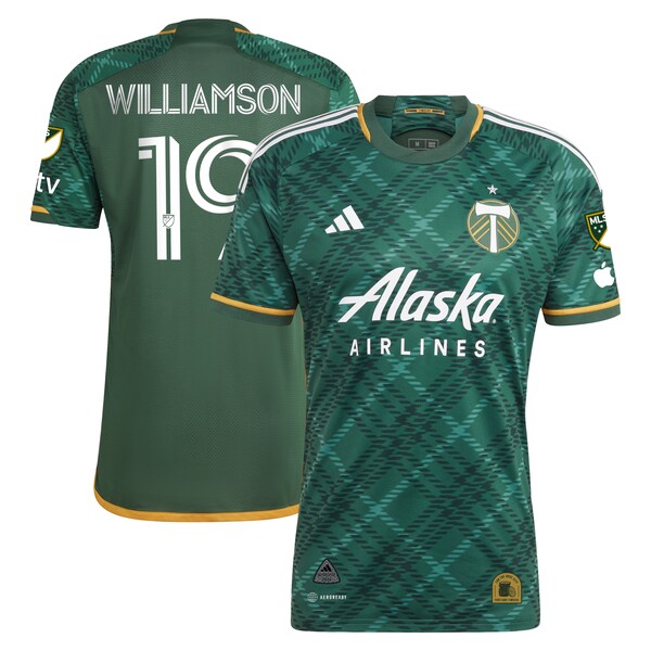 Eryk Williamson Portland Timbers adidas 2024 Portland Plaid Kit Authentic Jersey - Green