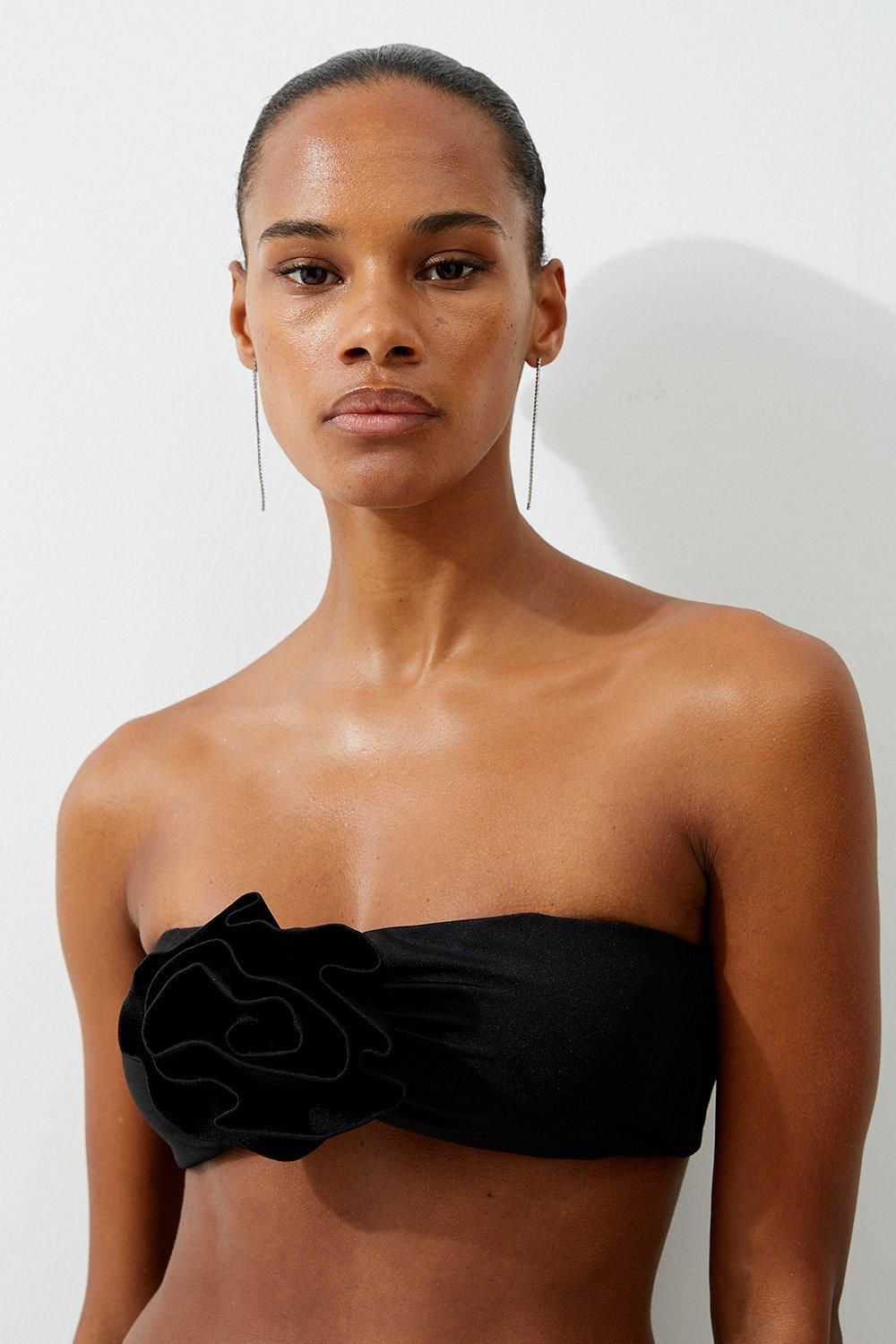 KarenMillen Rosette Detail Bandeau Bikini Top