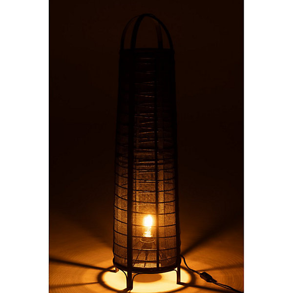 Lampe haute en tissu noir 26x26x100 cm