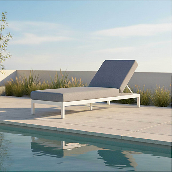 Bain de soleil inclinable en aluminium gris clair Oviala