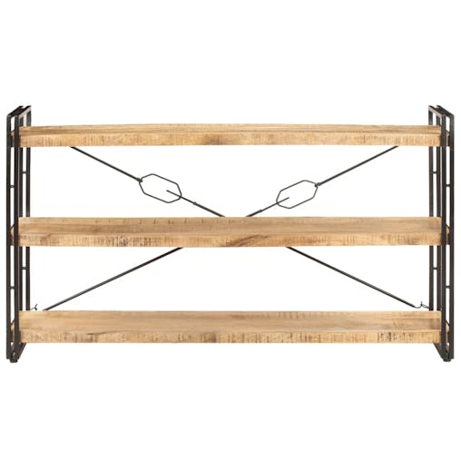 NNEVL 3-Tier Bookcase 140x30x80 cm Solid Mango Wood