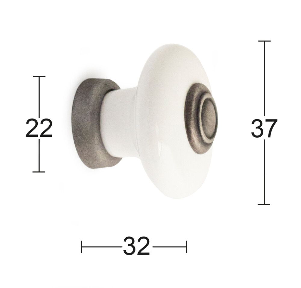 KNOTT HABO ERIK PORSELEN HVIT Ø37MM