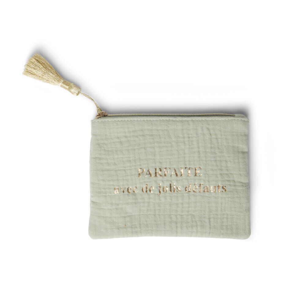Pochette cosmétique inscription message positif 13x17cm - 3 modèles
