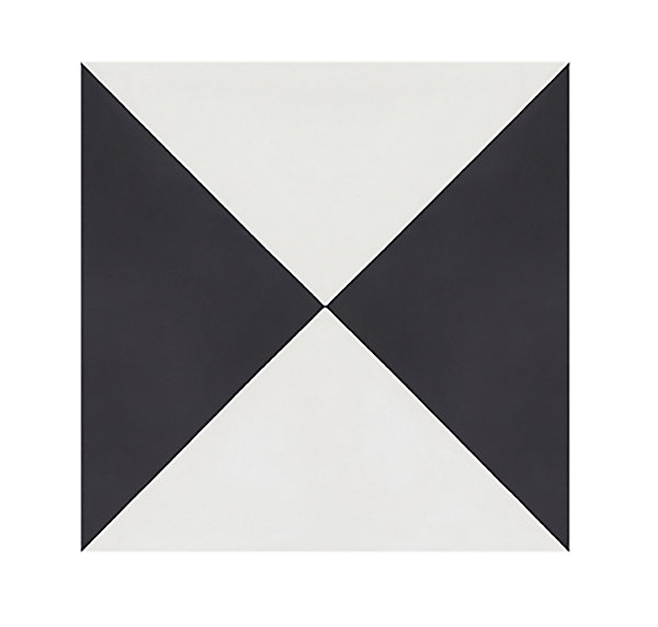 4 Carreaux de ciment véritable 0,16m2 / Carreaux de ciment artisanaux coloris noir/blanc pour sol et mur - l.20 x L.20cm