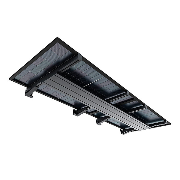Auvent solaire photovoltaïque TOPAZE indépendant 6 panneaux (Gris anthracite RAL 7016)