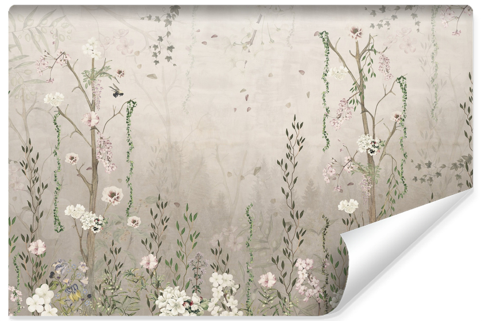 Fototapeta Do Sypialni Kwiaty W Stylu Vintage 104x70.5cm