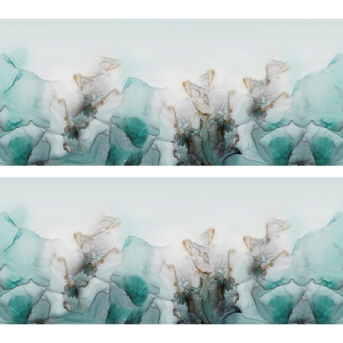 FLUID ART - Bandeau PVC lot de 2 : L 70cmxH 30cm Vert Abstrait