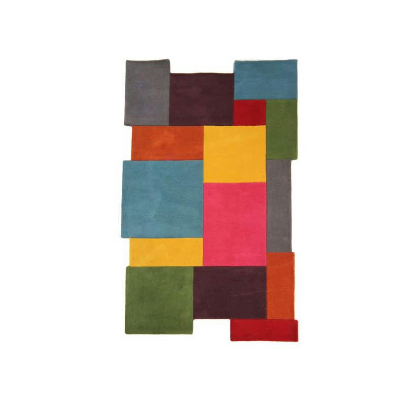 COLLAGE - Tapis Design déstructuré 100% laine Multicolore 200 x 290