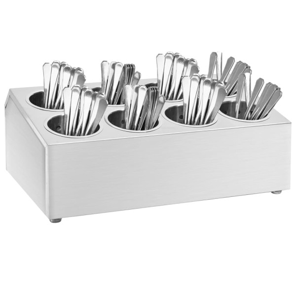 Pojemnik na sztućce Srebrny 50.5 x 30.5 x 20 cm Stal vidaXL