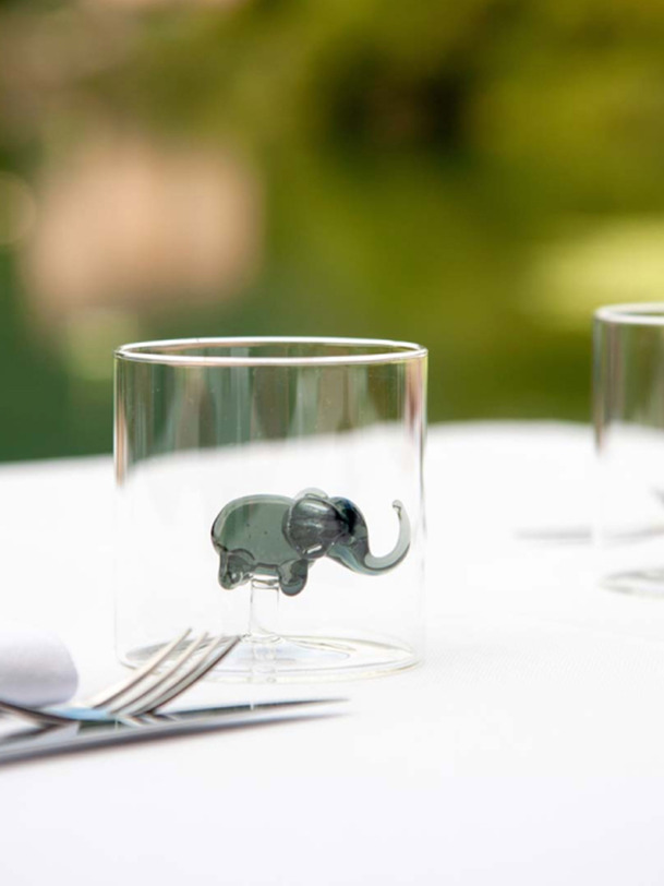 Verre figurine elephant - wd lifestyle gris
