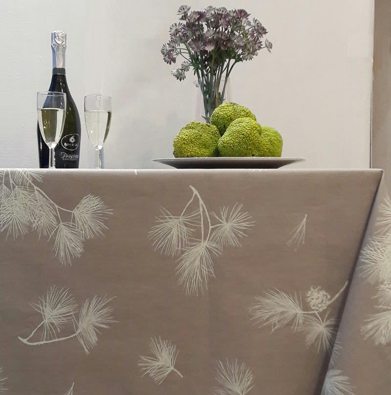 PIN - Nappe enduite ovale 160 x 240 cm beige