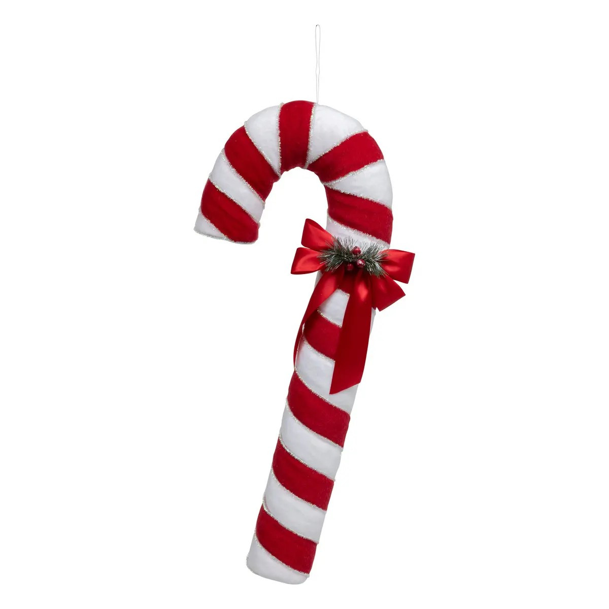 Zawieszka Laska Cukrowa aksamitna z kokardą 79 cm