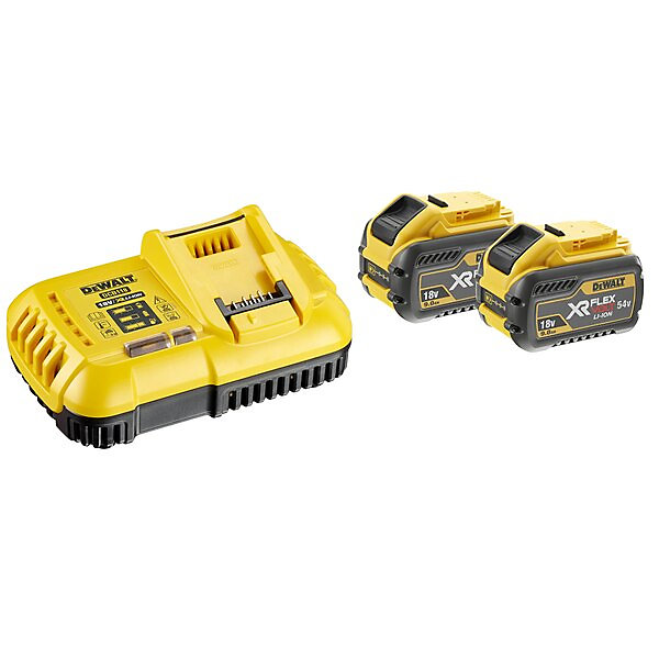 Pack de 2 batteries XR Flexvolt 18V/54V 9Ah/3Ah   chargeur rapide en boite carton - DEWALT - DCB118X2-QW